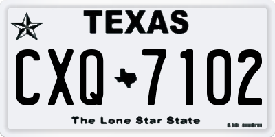 TX license plate CXQ7102