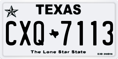 TX license plate CXQ7113