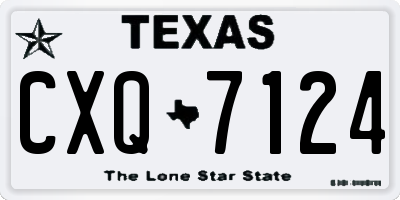 TX license plate CXQ7124