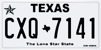 TX license plate CXQ7141