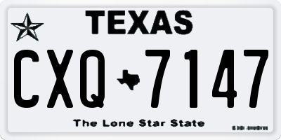 TX license plate CXQ7147