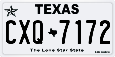 TX license plate CXQ7172