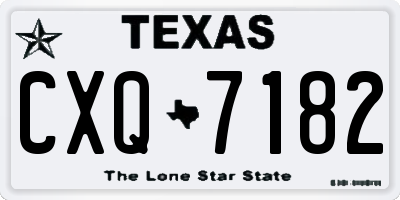 TX license plate CXQ7182