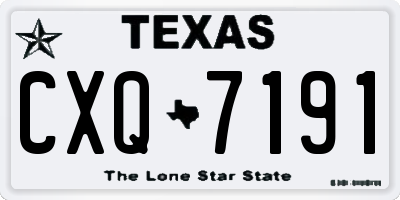 TX license plate CXQ7191