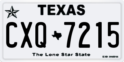 TX license plate CXQ7215
