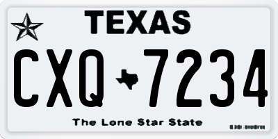 TX license plate CXQ7234