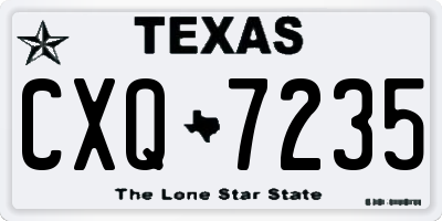TX license plate CXQ7235