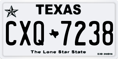 TX license plate CXQ7238