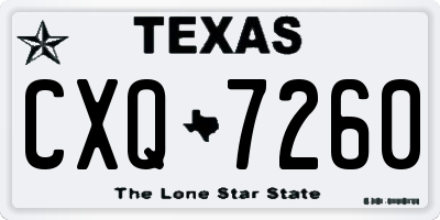 TX license plate CXQ7260