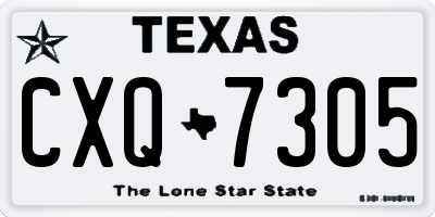 TX license plate CXQ7305
