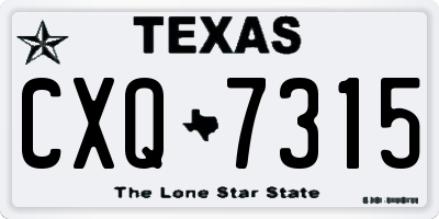 TX license plate CXQ7315
