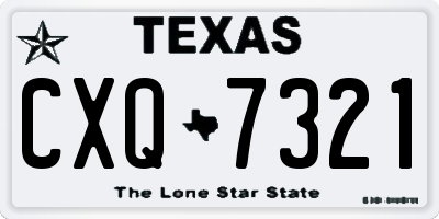 TX license plate CXQ7321
