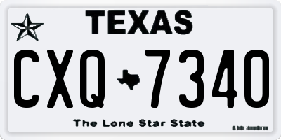 TX license plate CXQ7340