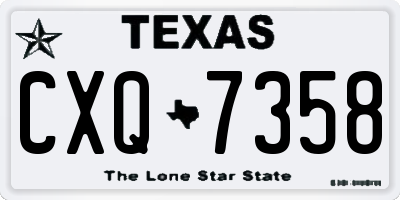 TX license plate CXQ7358