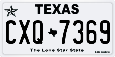 TX license plate CXQ7369