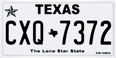 TX license plate CXQ7372