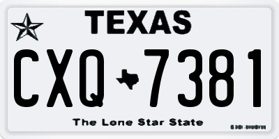 TX license plate CXQ7381