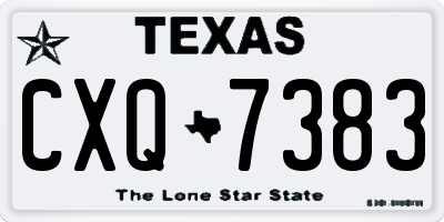 TX license plate CXQ7383