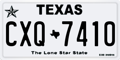 TX license plate CXQ7410