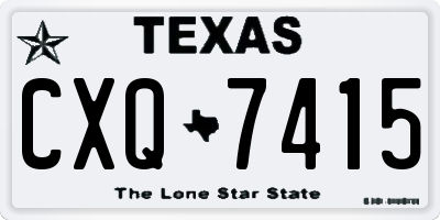 TX license plate CXQ7415