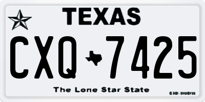 TX license plate CXQ7425