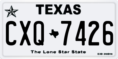 TX license plate CXQ7426