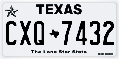 TX license plate CXQ7432