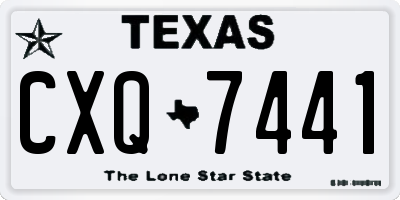TX license plate CXQ7441