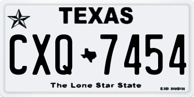 TX license plate CXQ7454