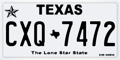TX license plate CXQ7472