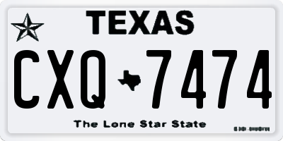 TX license plate CXQ7474
