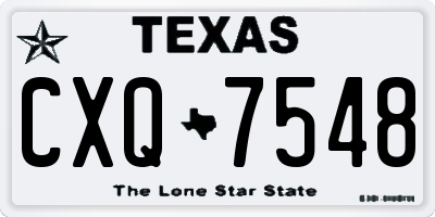 TX license plate CXQ7548