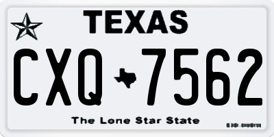 TX license plate CXQ7562