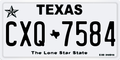 TX license plate CXQ7584