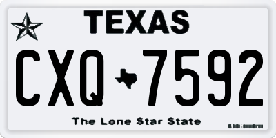 TX license plate CXQ7592