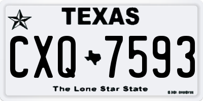 TX license plate CXQ7593