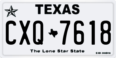 TX license plate CXQ7618