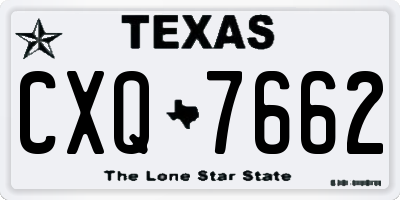 TX license plate CXQ7662