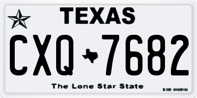 TX license plate CXQ7682