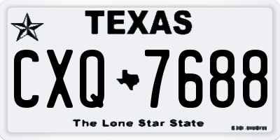 TX license plate CXQ7688