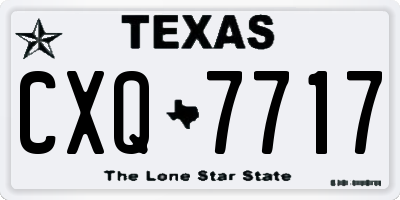 TX license plate CXQ7717