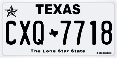 TX license plate CXQ7718