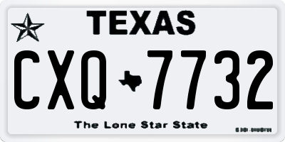 TX license plate CXQ7732