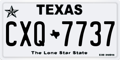 TX license plate CXQ7737