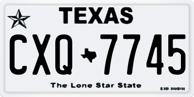 TX license plate CXQ7745