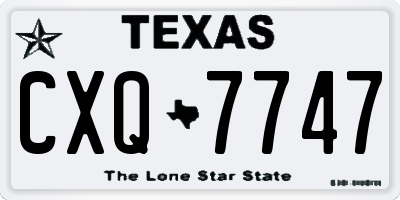 TX license plate CXQ7747