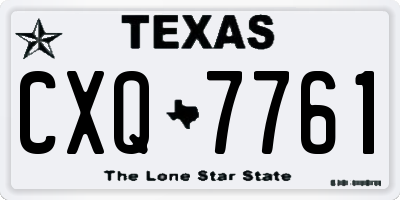TX license plate CXQ7761