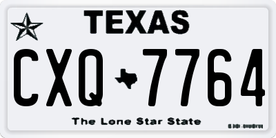 TX license plate CXQ7764