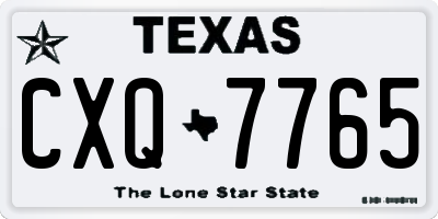 TX license plate CXQ7765