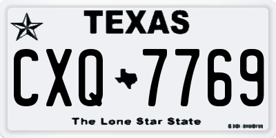TX license plate CXQ7769